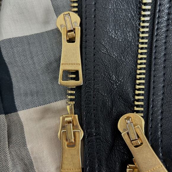 Burberry Brit  Quilted Remmington Lamb Leather Biker Jacket, Sz 6 - Picture 14 of 14